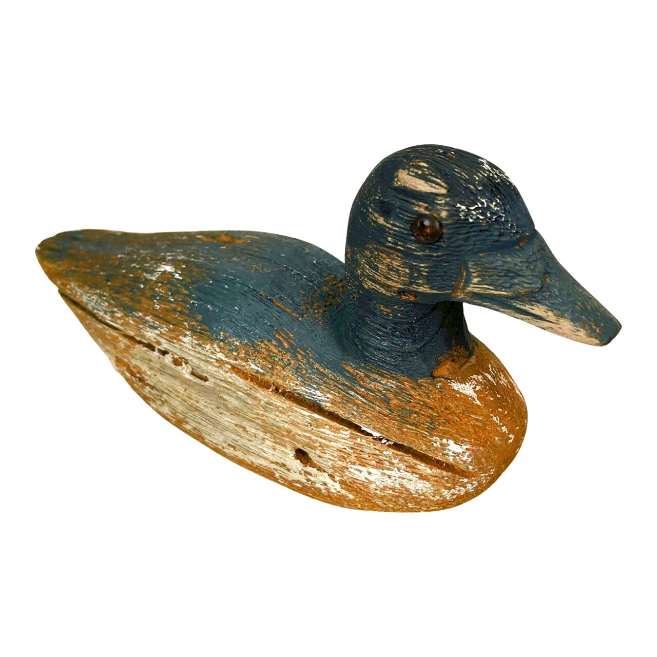 Rustic Wooden Duck Decoy Decor Collection Hand-Carved Folk Art Mallard Statues